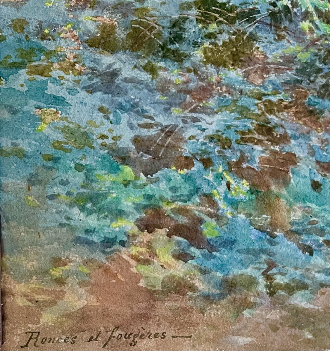 Joseph  C.M.  Jeannot (1855-1935),  clairière en forêt,  aquarelle, signée, titrée,  ca 1900.-photo-4