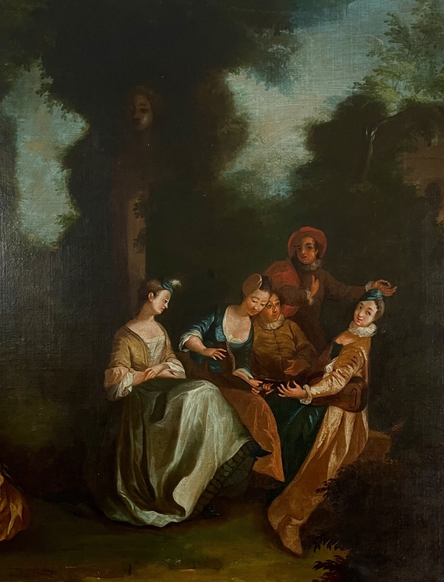 French School, 18th Century, In The Style Of F. Boucher, Oil/canvas Mounted/panel 114x147 Cm-photo-3