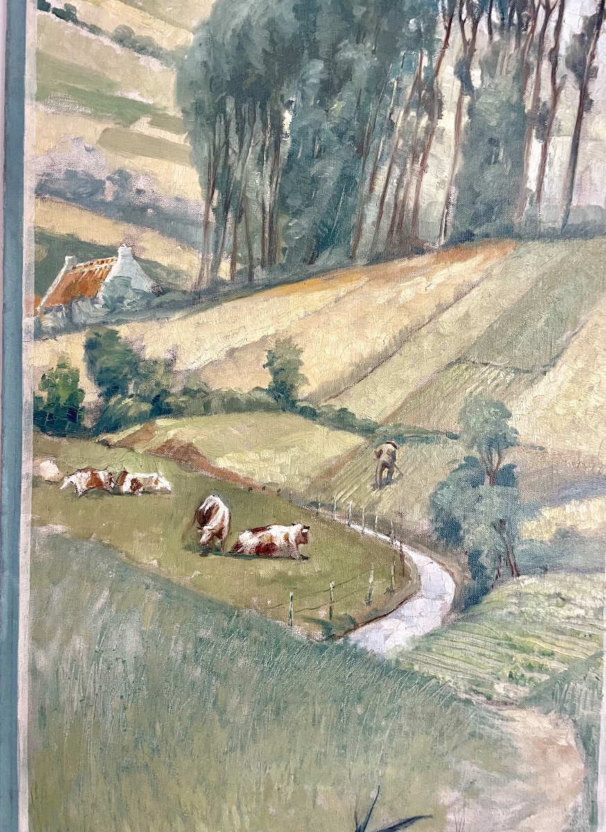 Anto Carte (1886-1954), The Four Seasons, Quadriptych, Hst, Signed, 1906, 199x166 Cm.-photo-4