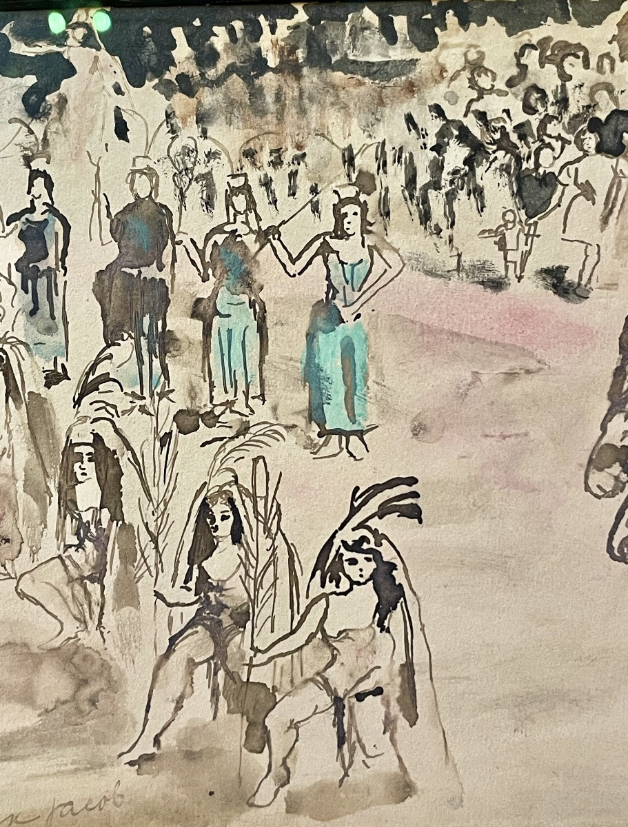 Max Jacob (1876-1944), cavaliers et amazones, encre, gouache et aquarelle sur papier, signée -photo-3