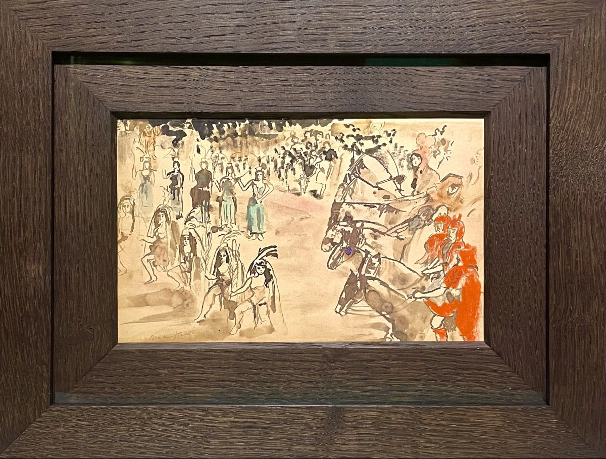 Max Jacob (1876-1944), cavaliers et amazones, encre, gouache et aquarelle sur papier, signée 