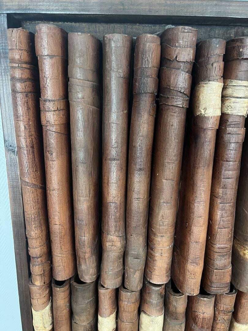 Sandstone Sculpture, Mock Codex Library, Ca. 1960, Wooden Frame, Dimensions 103x81x8cm-photo-2