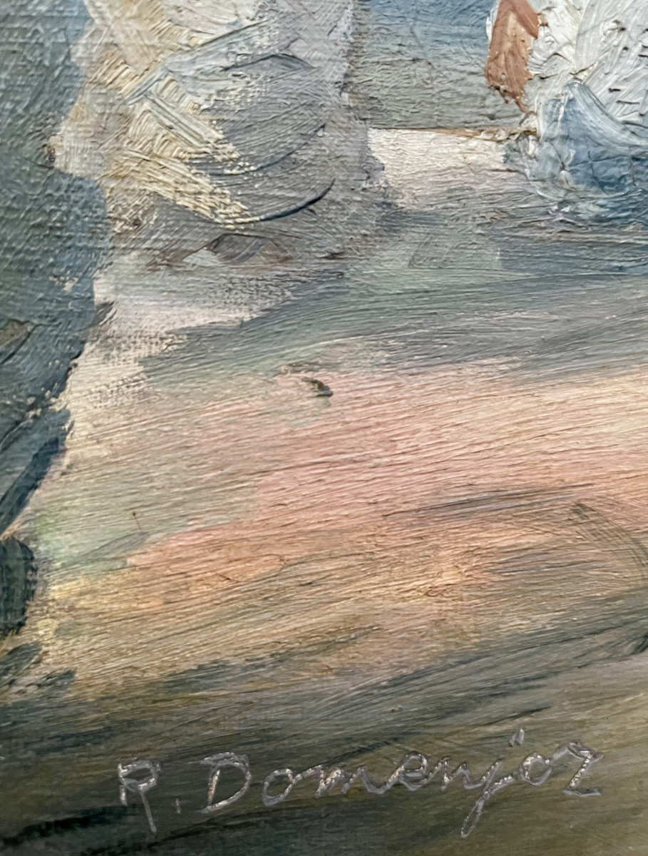 Raoul Domenjoz (1896-1978), les palmiers à Sanary, hst,  signée, ca 1950, 51x73 cm, encadrée.-photo-5