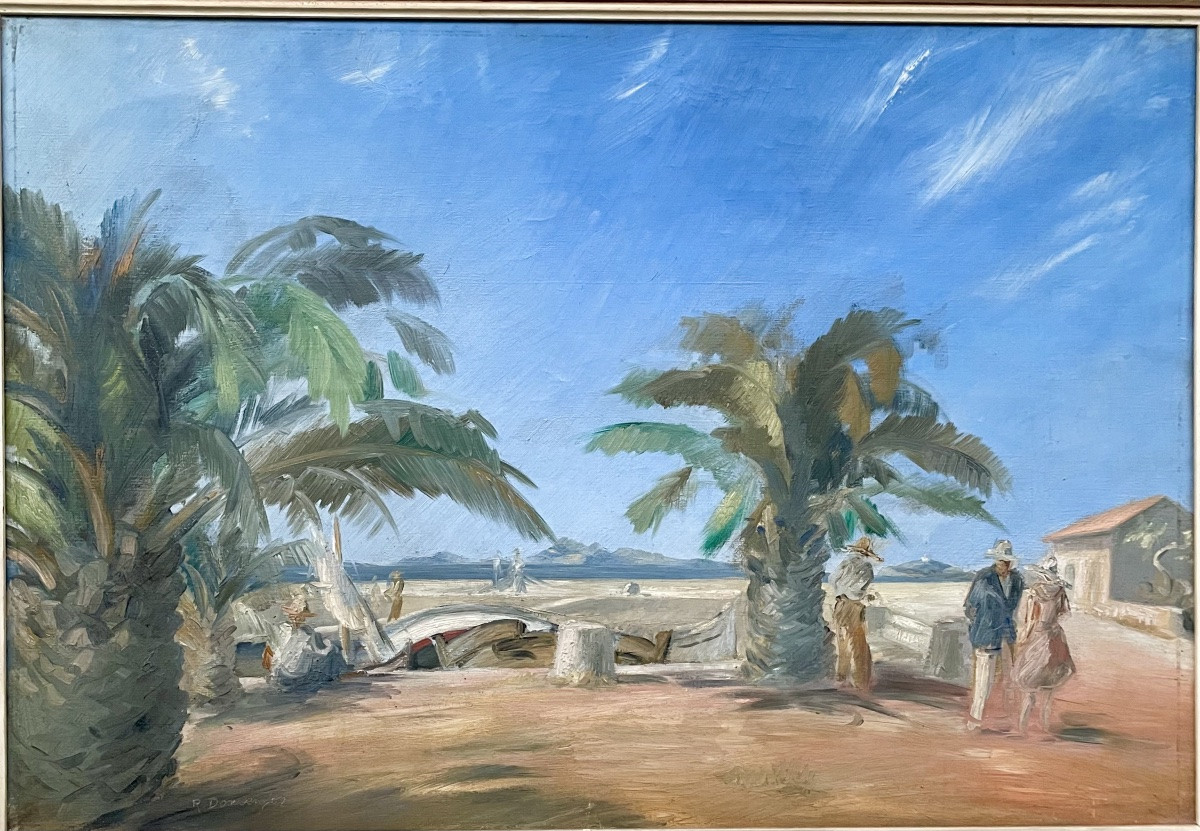 Raoul Domenjoz (1896-1978), les palmiers à Sanary, hst,  signée, ca 1950, 51x73 cm, encadrée.-photo-8