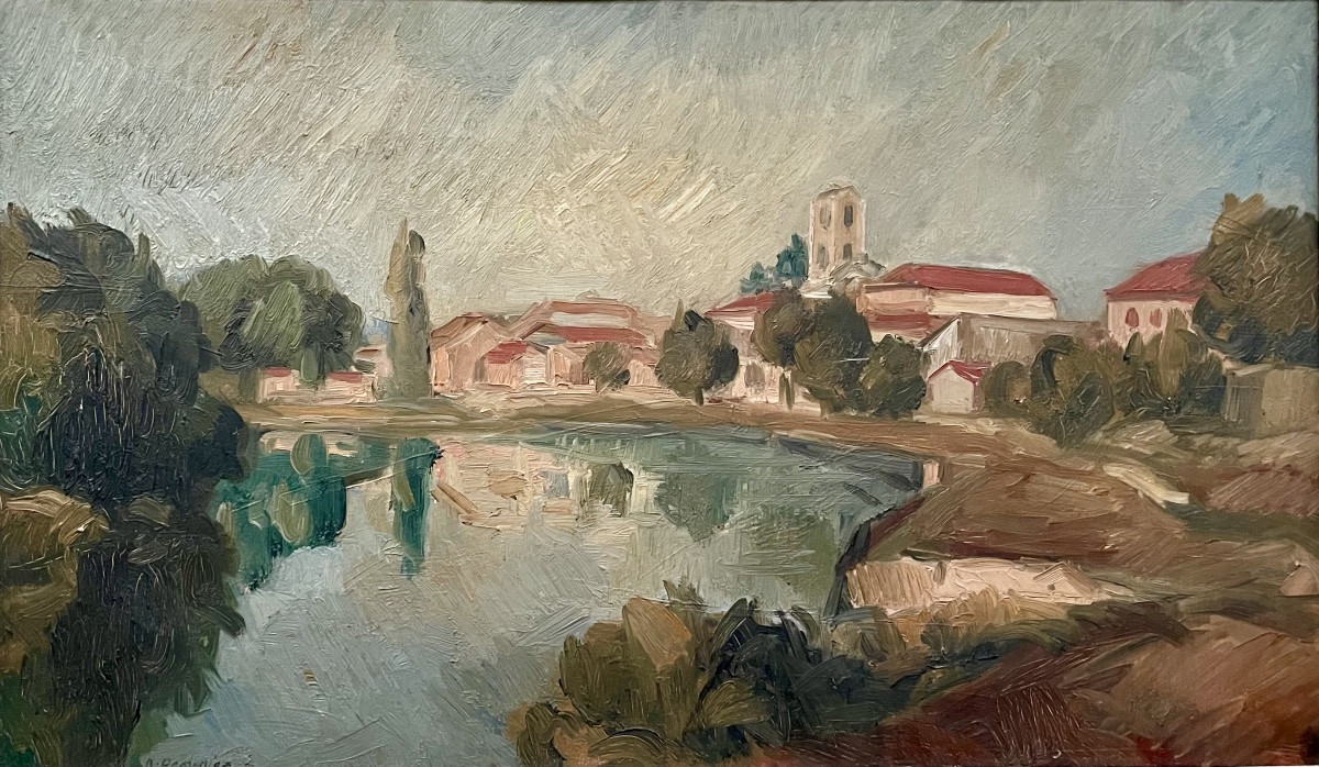 Raoul Domenjoz (1896-1978), The Village In Perspective, Hst, Signed, Ca 1950, Size: 55x38cm.-photo-2