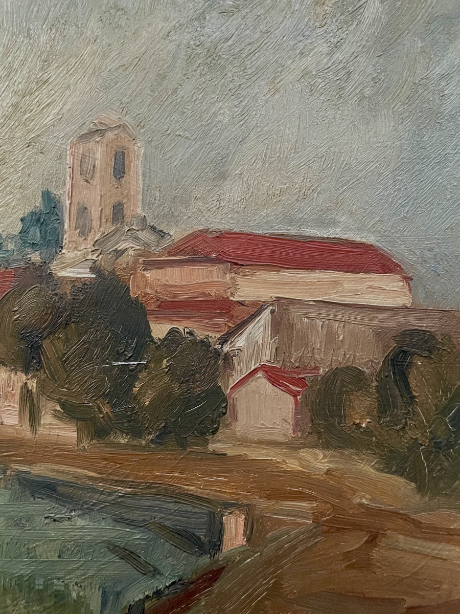 Raoul Domenjoz (1896-1978), The Village In Perspective, Hst, Signed, Ca 1950, Size: 55x38cm.-photo-2