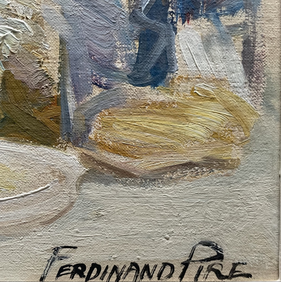 Ferdinand Pire (1943-), Market Scene, Oil On Panel, Signed, Ca1970, Framed.-photo-4