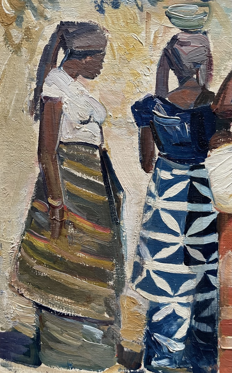 Ferdinand Pire (1943-), Market Scene, Oil On Panel, Signed, Ca1970, Framed.-photo-7