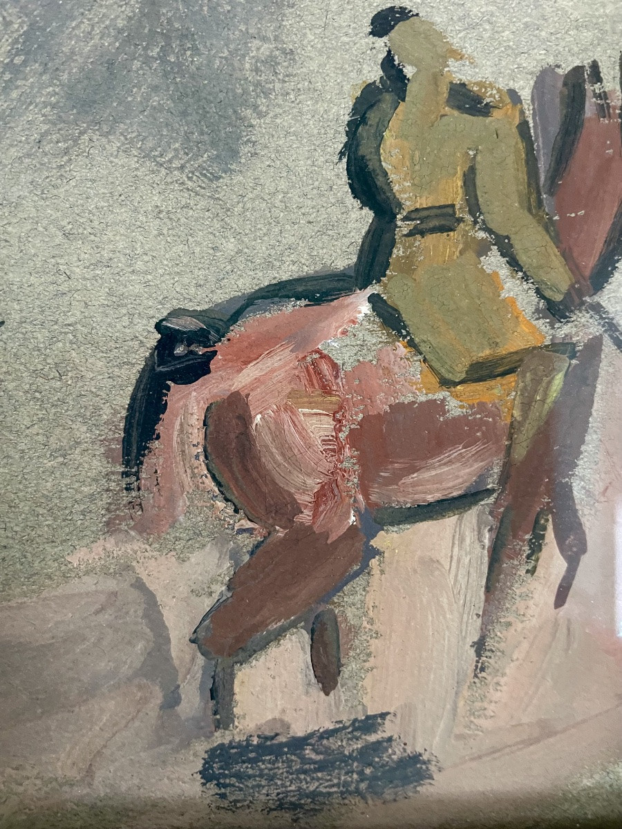 André Lhote (1885-1962), The Horsemen, Oil On Paper, Signed Al, Dated (19)36, Framed -photo-7