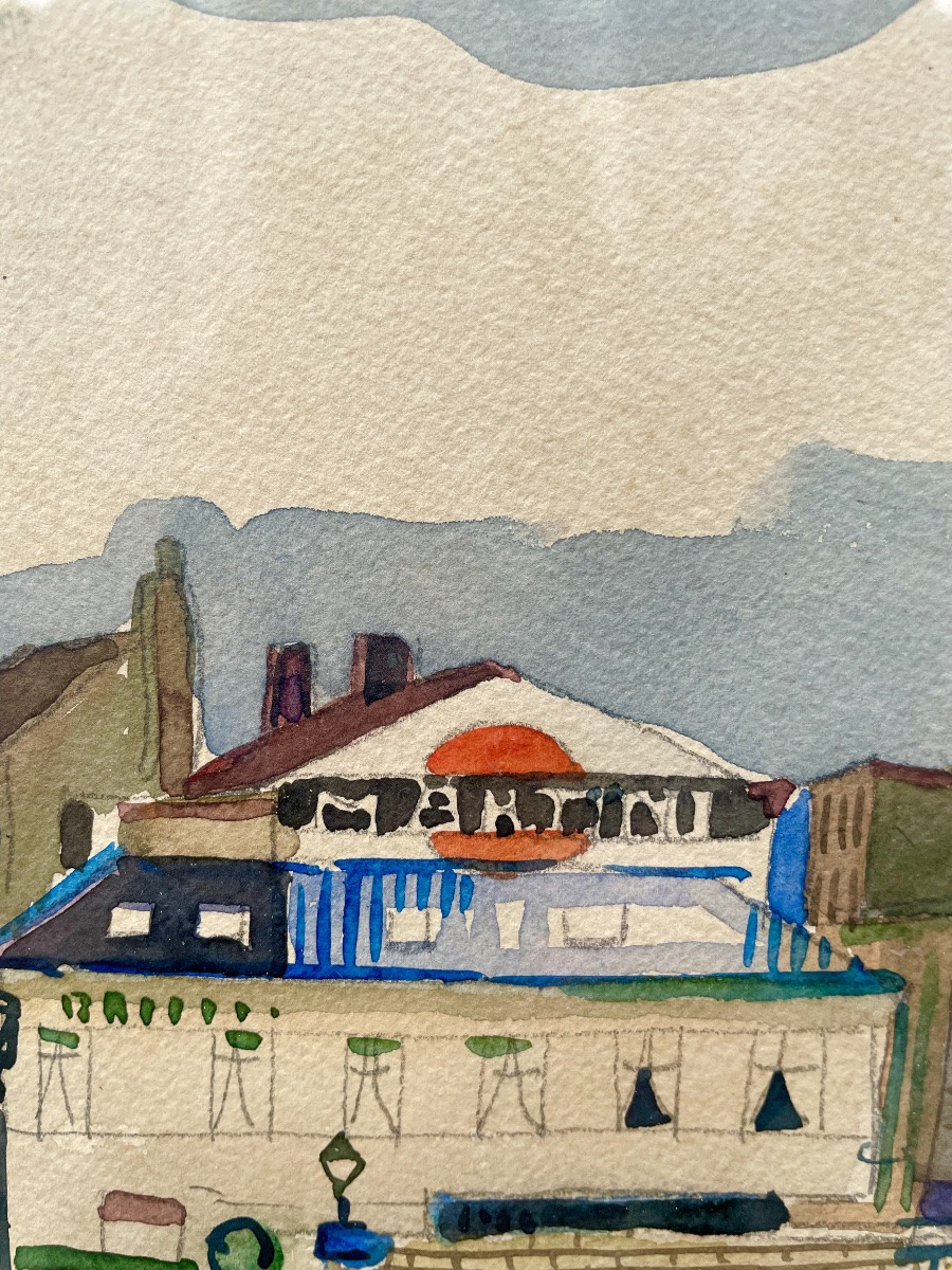 Gustave Camus (1914-1984), Watercolor On Heavy Paper, Signed, Ca. 1955, Dimensions: 36x44cm, Framed -photo-3