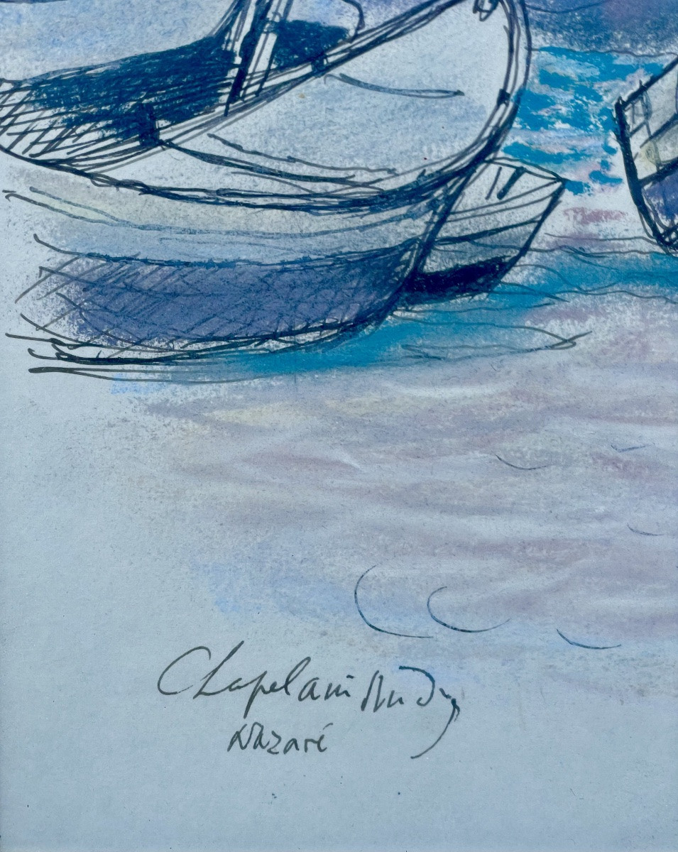 Roger Chapelain-midy (1904-1992), Nazaré, Watercolor & Pencil On Paper, Signed, Ca 1980, Framed.-photo-4