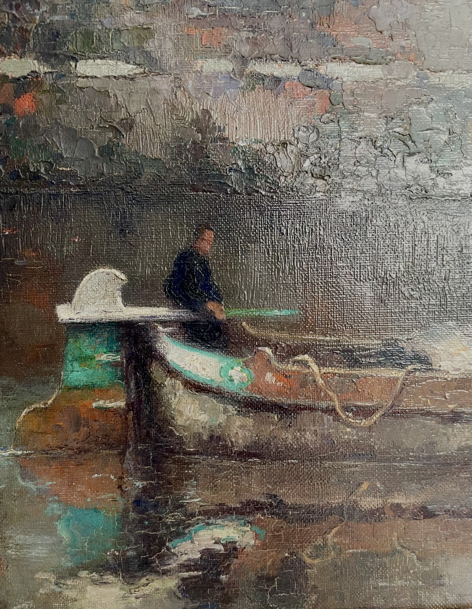Julien Célia (1884-1953), le canal à Bruges,  huile/toile, signée, ca 1935, 66x55 cm, encadrée.-photo-1