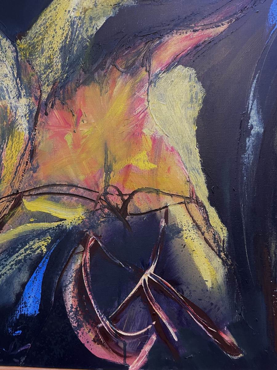 Serge Vandercam (1924-2005), sans titre, acrylique/ toile, signée, 1989, dim 81x101cm, encadrée-photo-3