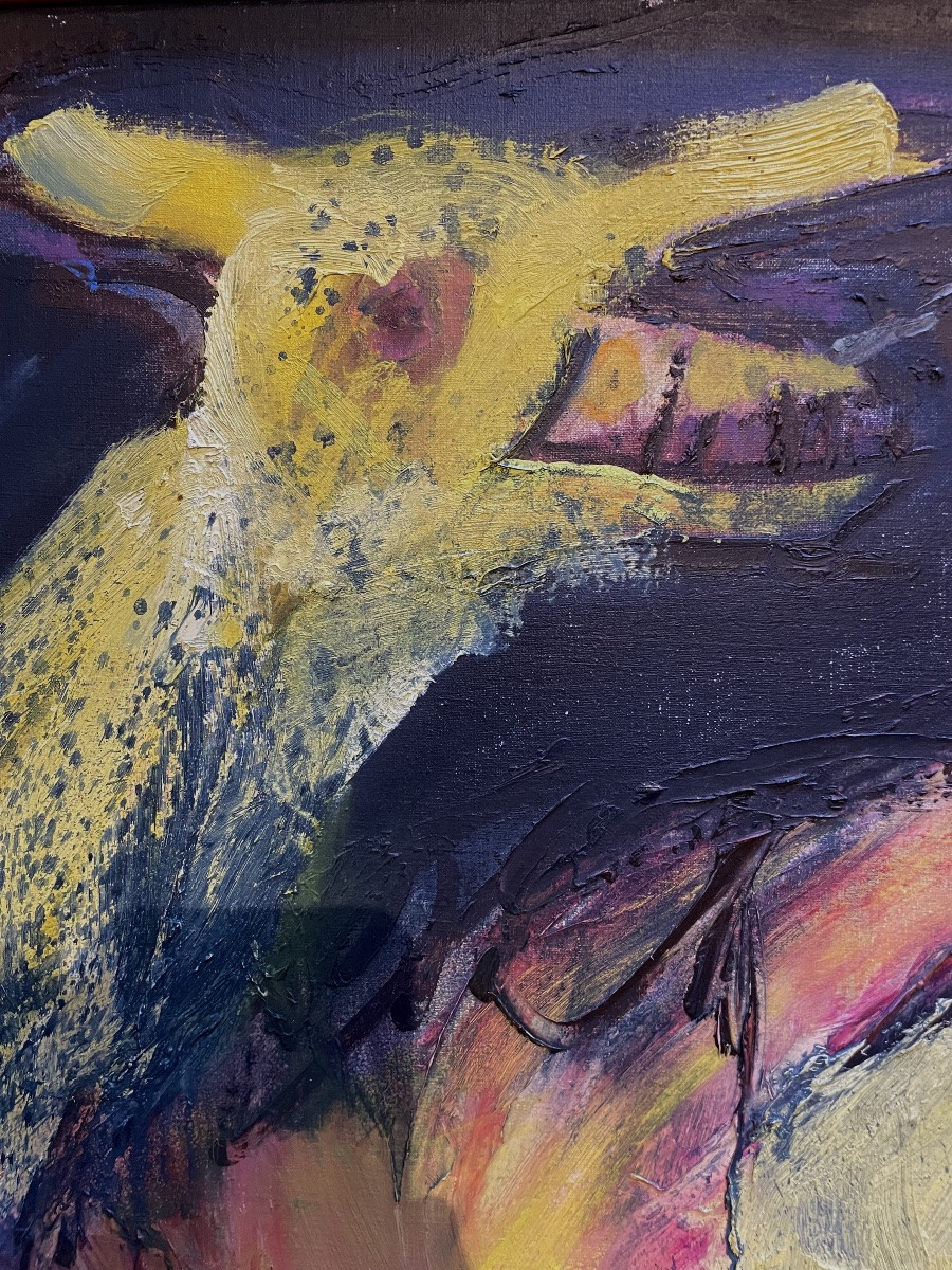 Serge Vandercam (1924-2005), sans titre, acrylique/ toile, signée, 1989, dim 81x101cm, encadrée-photo-4