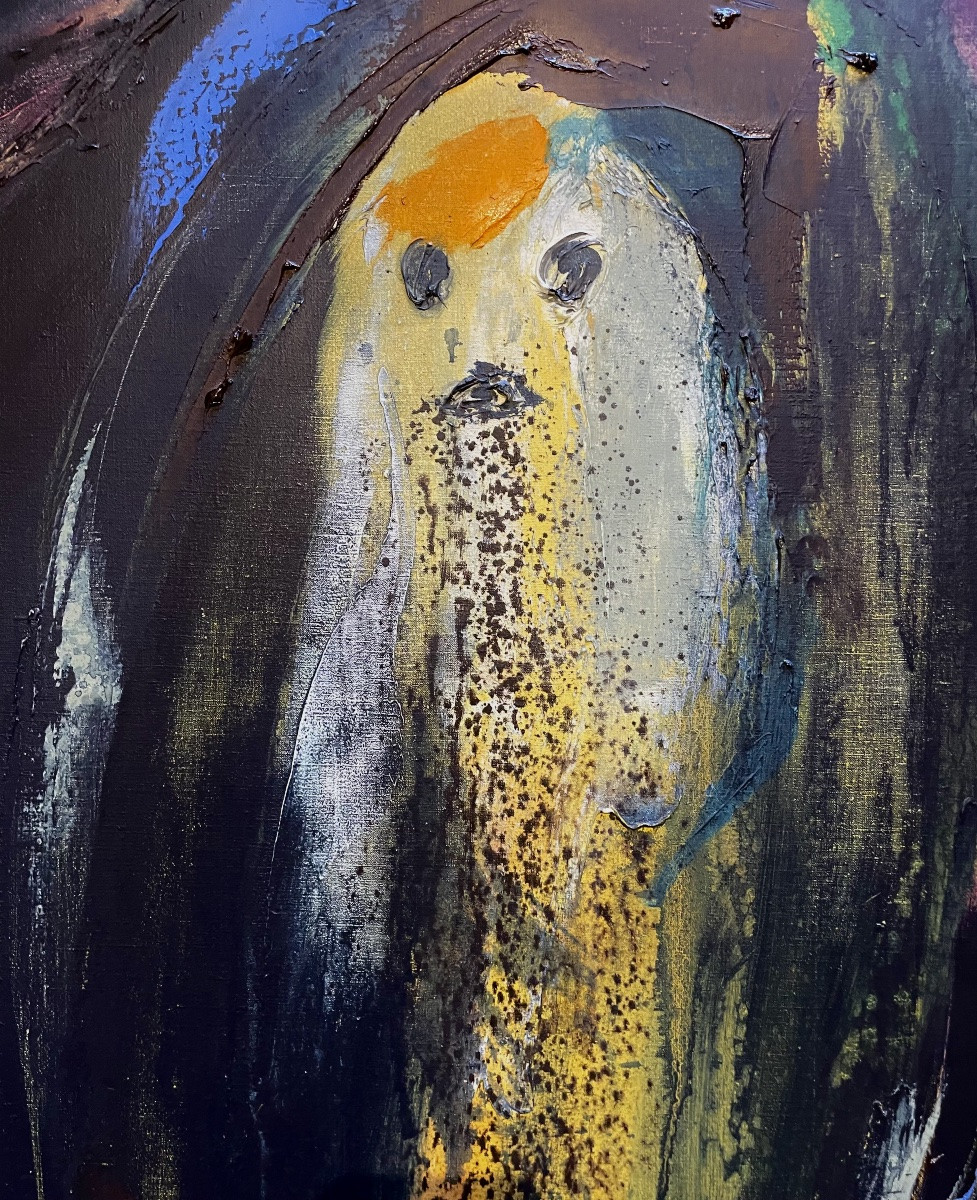 Serge Vandercam (1924-2005), sans titre, acrylique/ toile, signée, 1989, dim 81x101cm, encadrée-photo-1