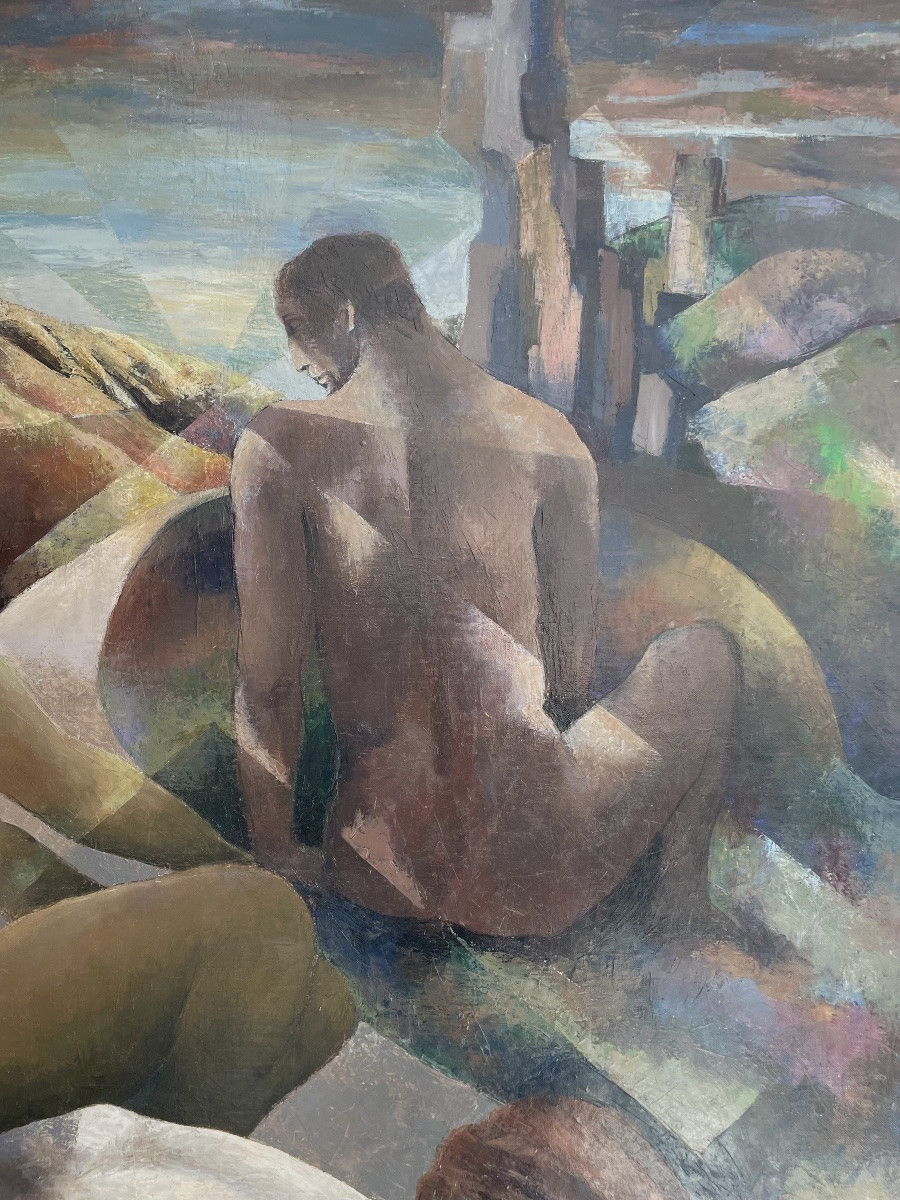 Christine Bacheler-Nisbet (1902-1990), huile sur toile, signée, ca 1970, dim:102x76cm, encadrée-photo-2