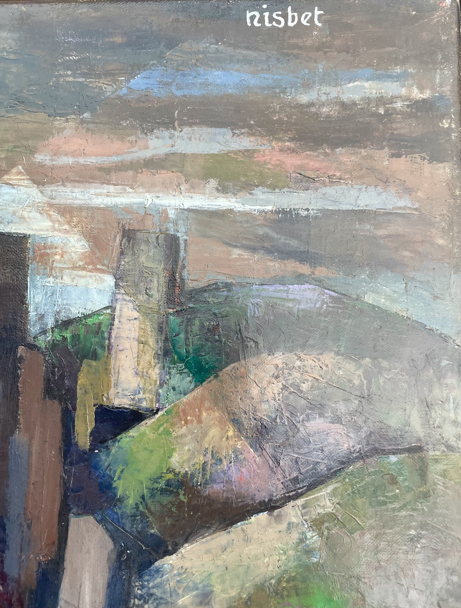 Christine Bacheler-Nisbet (1902-1990), huile sur toile, signée, ca 1970, dim:102x76cm, encadrée-photo-5