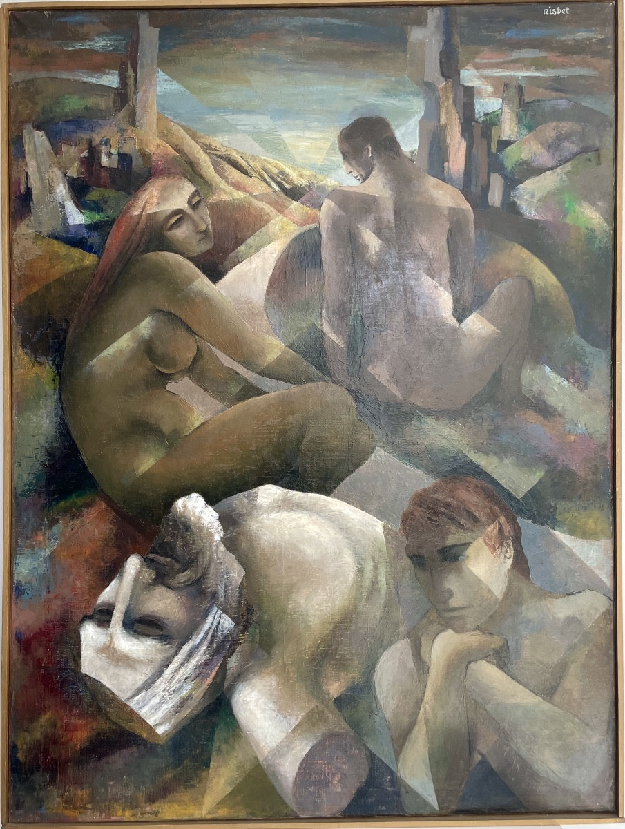 Christine Bacheler-Nisbet (1902-1990), huile sur toile, signée, ca 1970, dim:102x76cm, encadrée