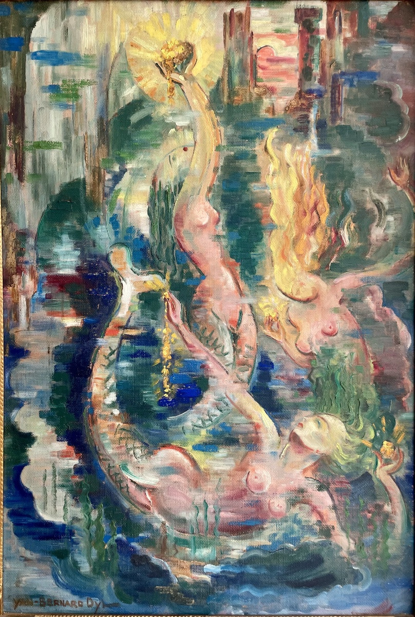 Yan B. Morel-dyl (1887-1944), Rheingold, Oil On Panel, Signed, 1937, Size: 74x51 Cm, Framed-photo-2