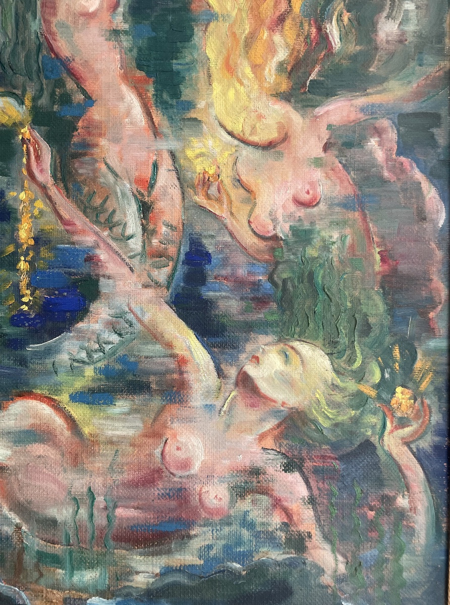 Yan B. Morel-dyl (1887-1944), Rheingold, Oil On Panel, Signed, 1937, Size: 74x51 Cm, Framed-photo-6