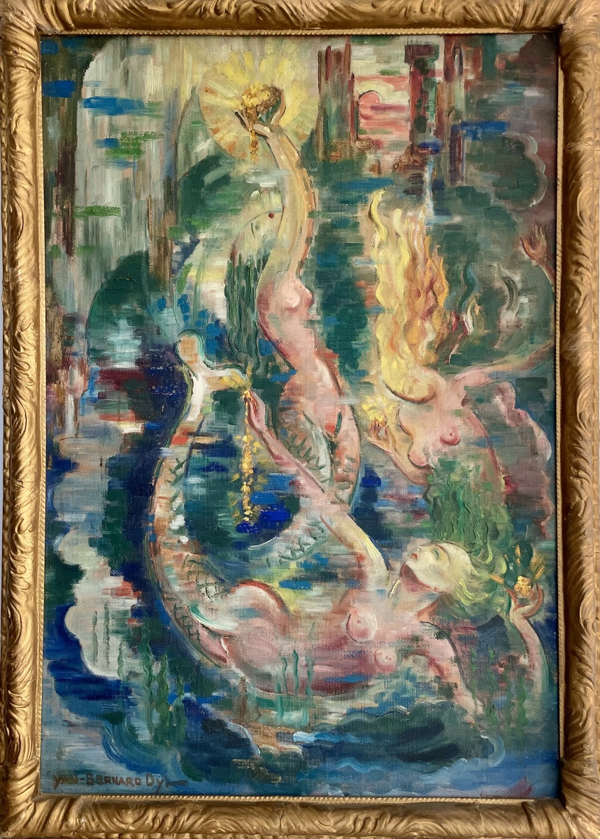 Yan B. Morel-dyl (1887-1944), Rheingold, Oil On Panel, Signed, 1937, Size: 74x51 Cm, Framed