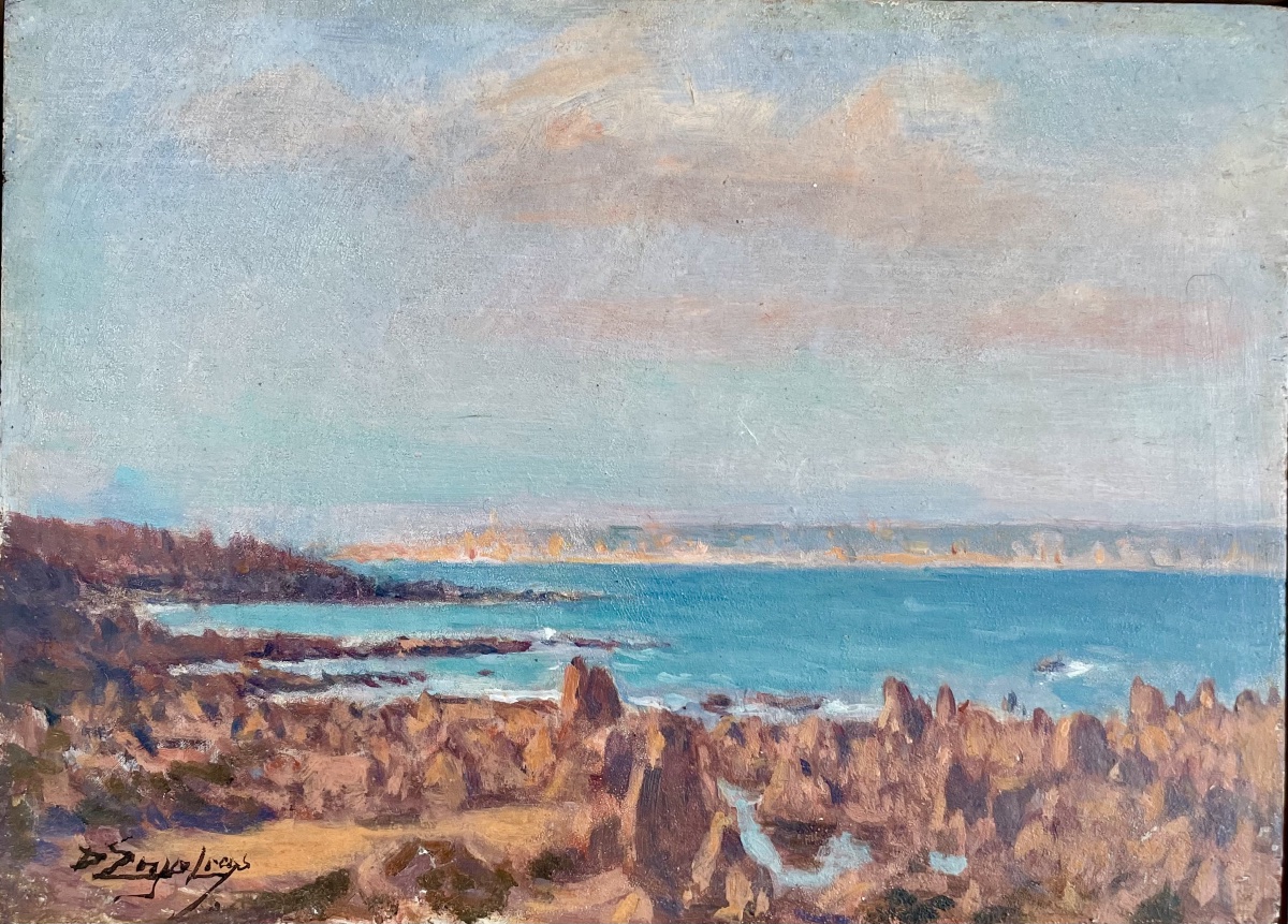 Delphin Enjolras (1867-1945), huile sur panneau, signée, ca 1905, Ecole française, encadrée.-photo-1