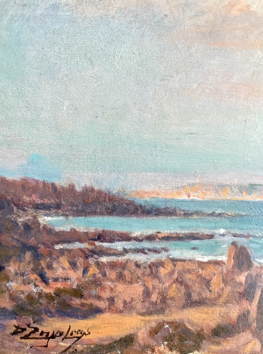 Delphin Enjolras (1867-1945), huile sur panneau, signée, ca 1905, Ecole française, encadrée.-photo-2