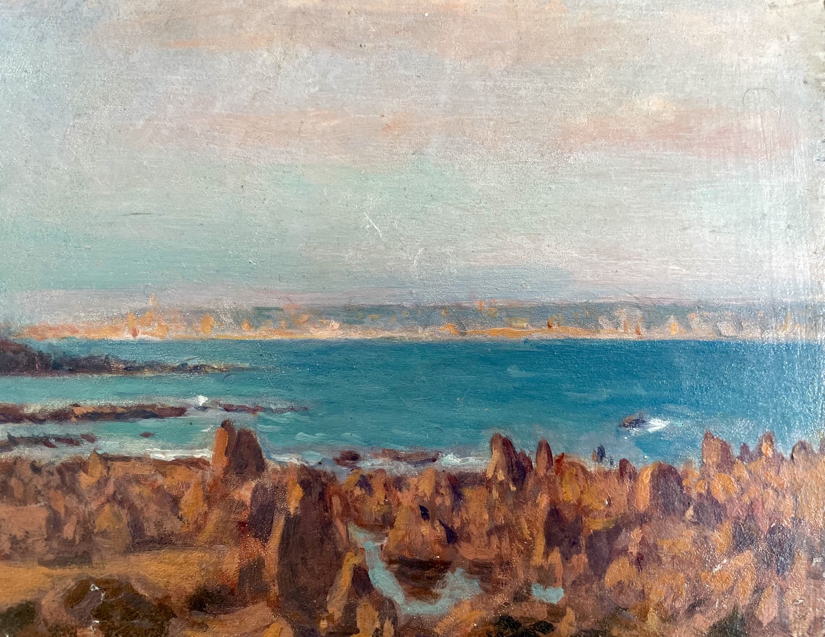 Delphin Enjolras (1867-1945), huile sur panneau, signée, ca 1905, Ecole française, encadrée.-photo-5