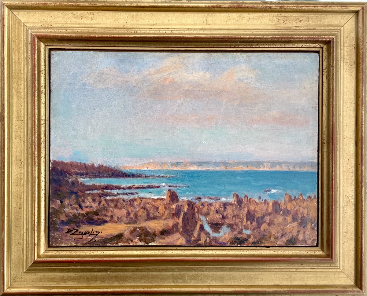 Delphin Enjolras (1867-1945), huile sur panneau, signée, ca 1905, Ecole française, encadrée.-photo-7