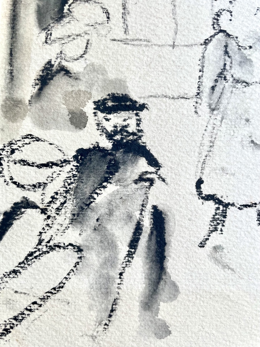 Max Jacob (1876-1944), Place Pigalle, gouache/ papier, signée, ca1925, 27x38 cm (39x49 cm).-photo-4