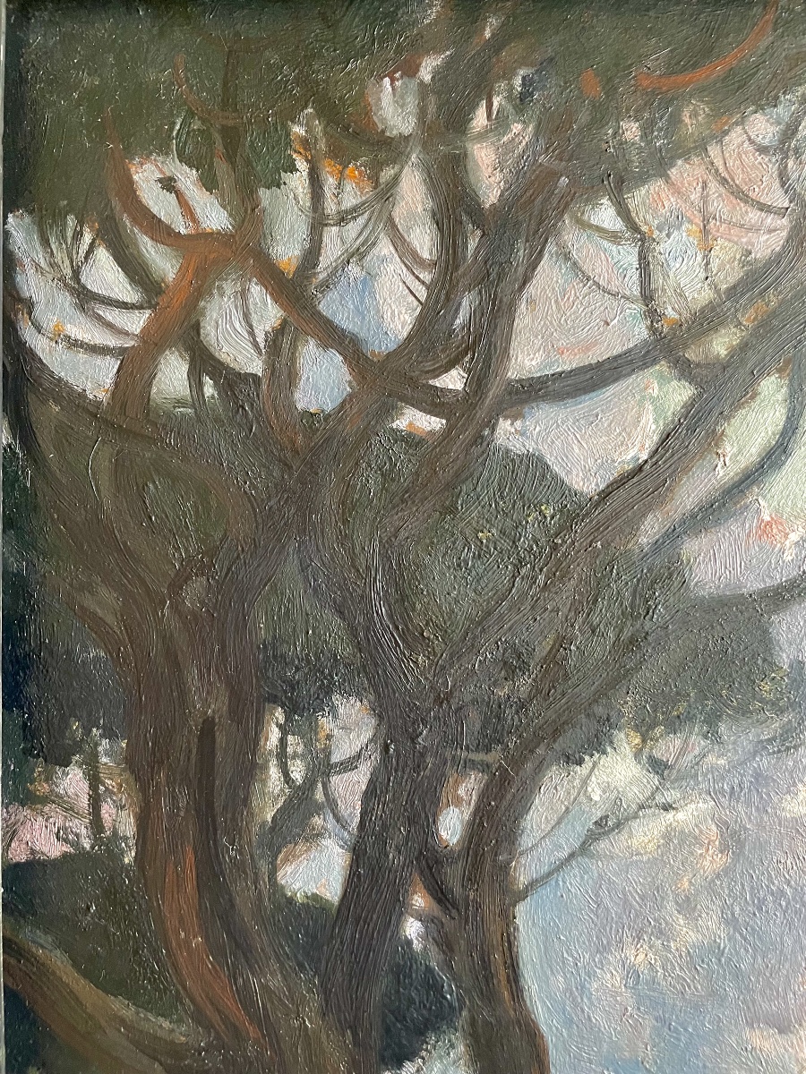 Paul Charavel (1877–1961), In The Shade Of The Pines, Oil On Panel, Signed, 1928, 55 X 51 Cm (65 X 60 Cm).-photo-7