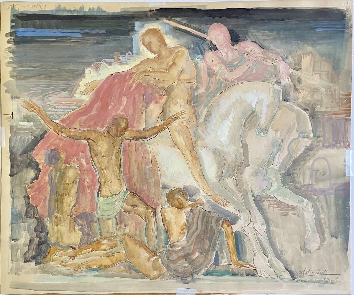 Anto Carte (1886–1954), Watercolor On Paper, Signed, Saint-martin, Ca. 1915, 45x54 Cm (60x70 Cm).-photo-3