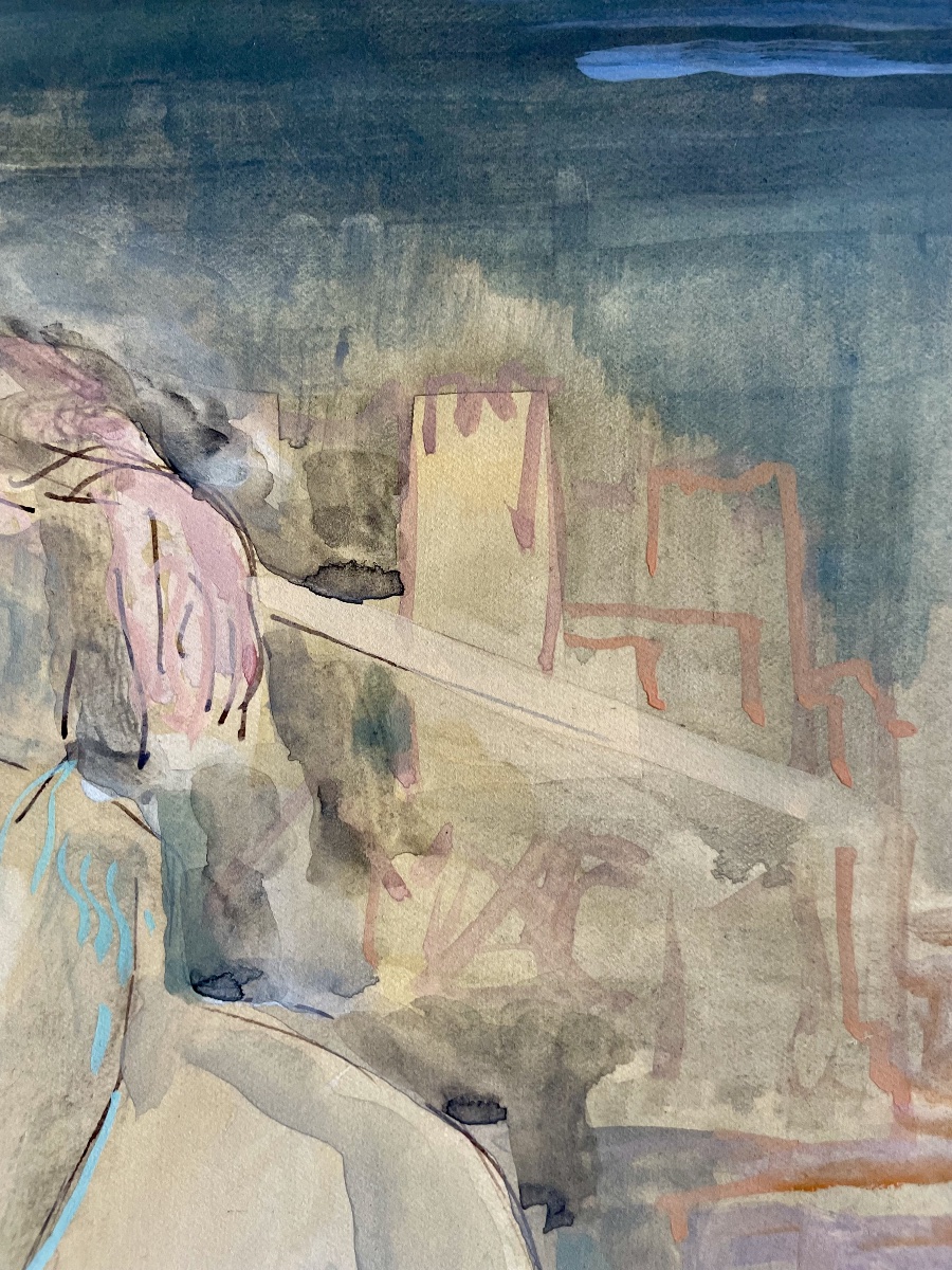 Anto Carte (1886–1954), Watercolor On Paper, Signed, Saint-martin, Ca. 1915, 45x54 Cm (60x70 Cm).-photo-7