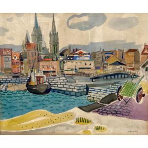 Gustave Camus (1914-1984), aquarelle sur papier fort, signée, ca 1955, dim: 36x44cm, encadrée 