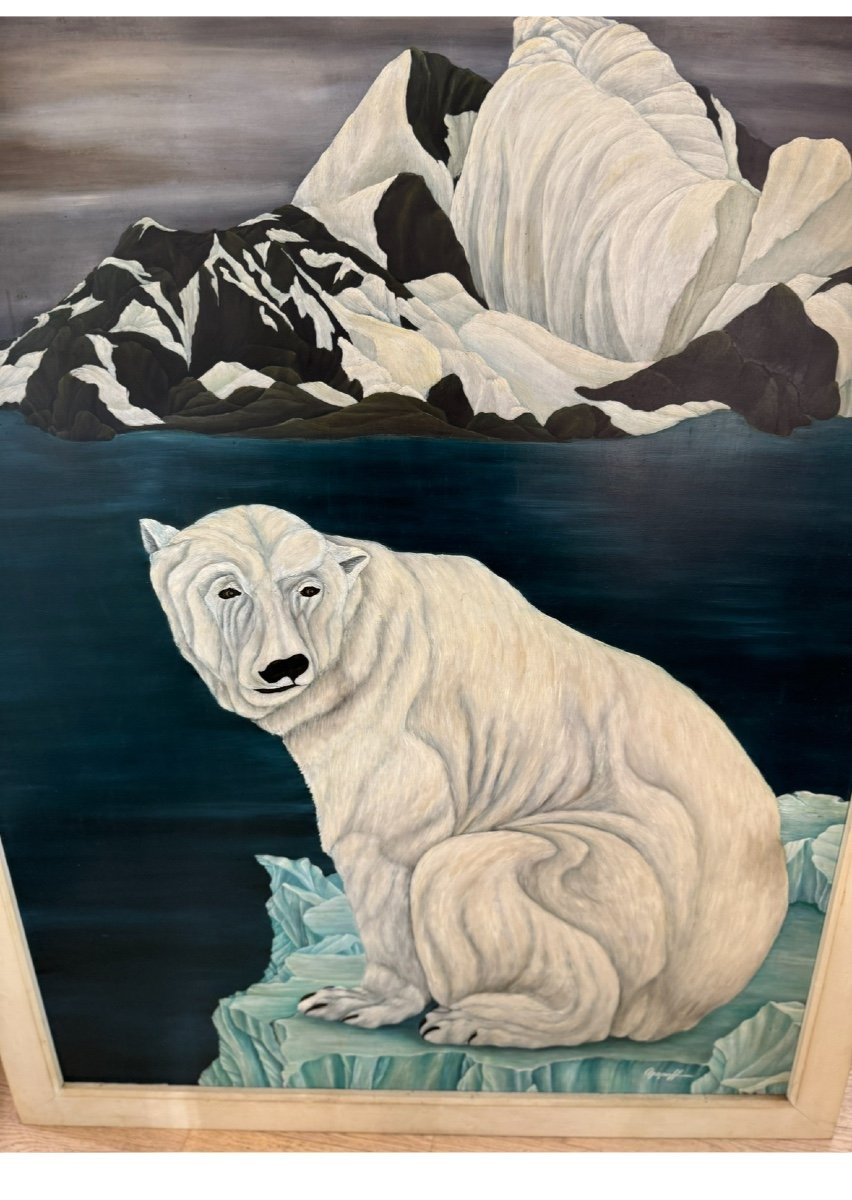 Huile Sur Panneau « ours Polaire « nikolai Petrovich Agapoff-photo-3