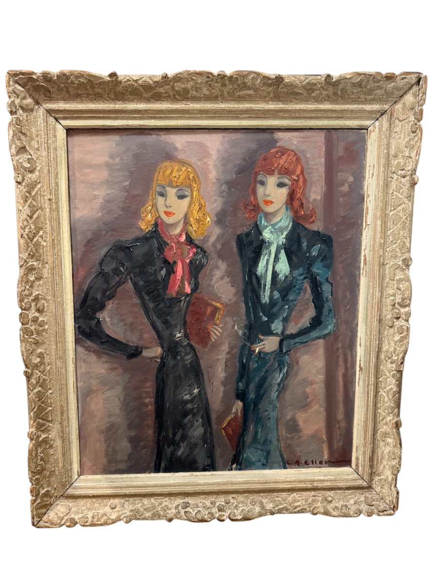 Huile Sur Toile Signé Lucien Roudier Eller 