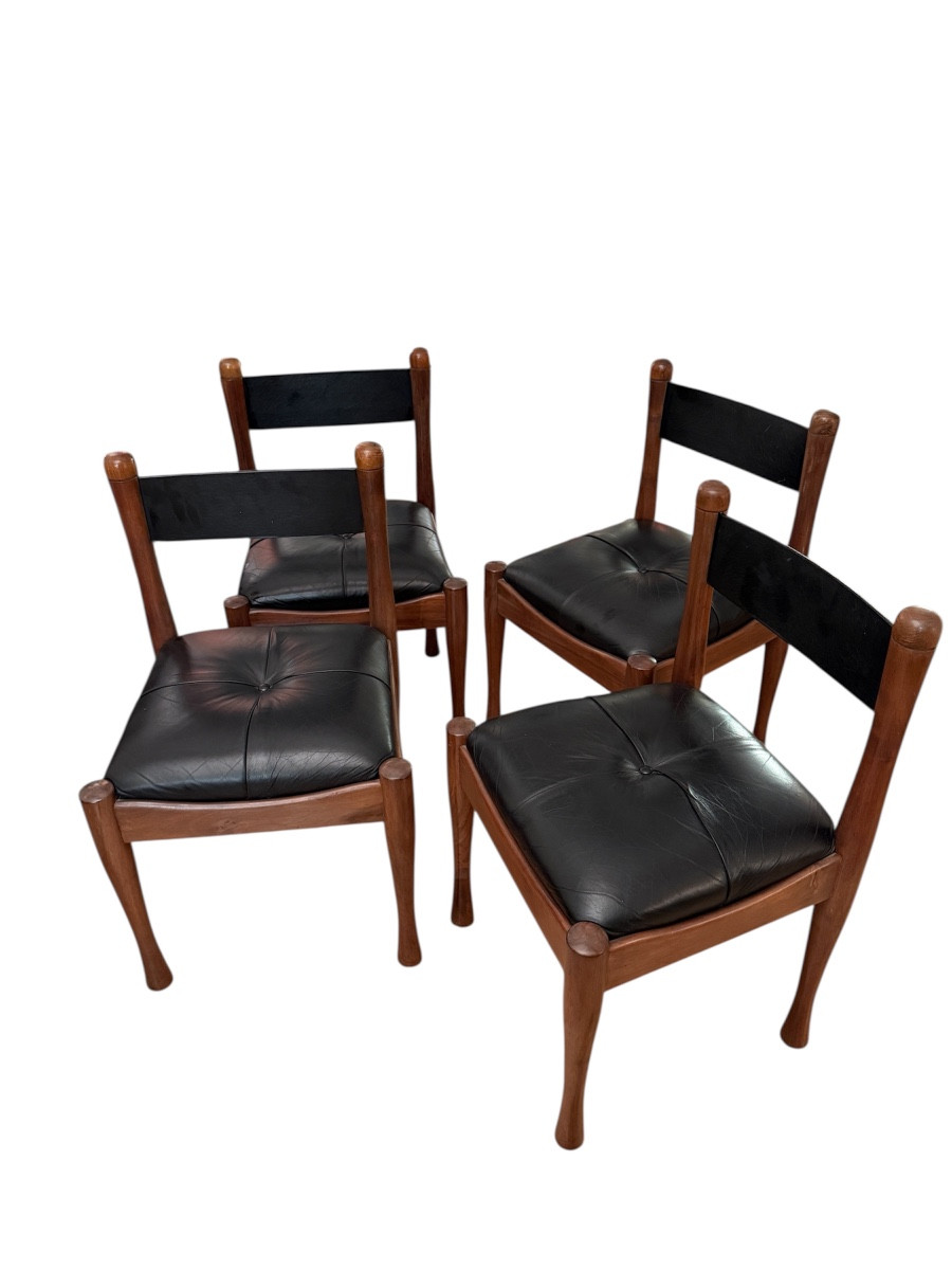 Set Of 4 Chairs By Silvio Coppola – Italy 1970