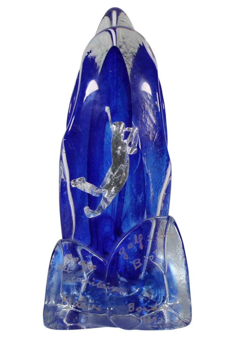 Sculpture Totémique En Verre Soufflé Par Jean Claude Novaro