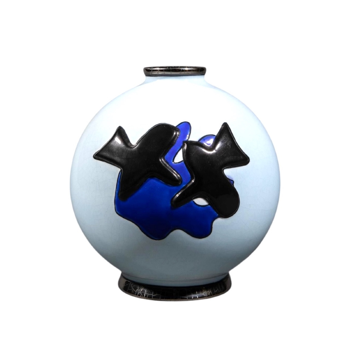 Ceramic Ball Vase From The Longwy Enamel Factory After Georges Braque (1882-1963)