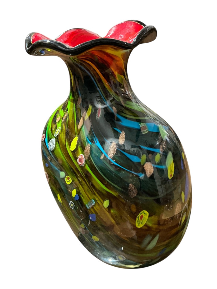Multicolored Murano Vase-photo-3