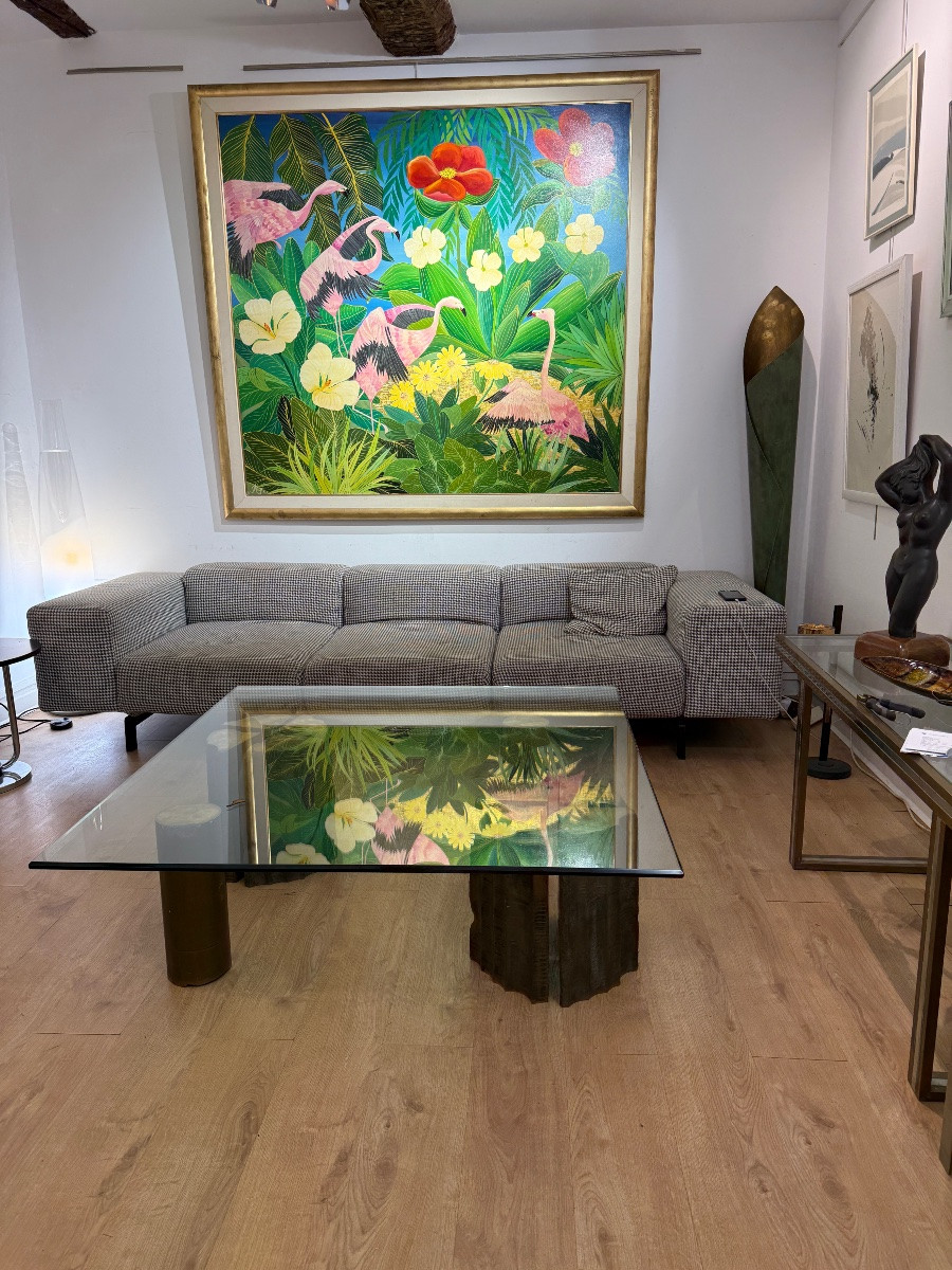 Oil On Canvas, Flamengos By Milan Todd -photo-2