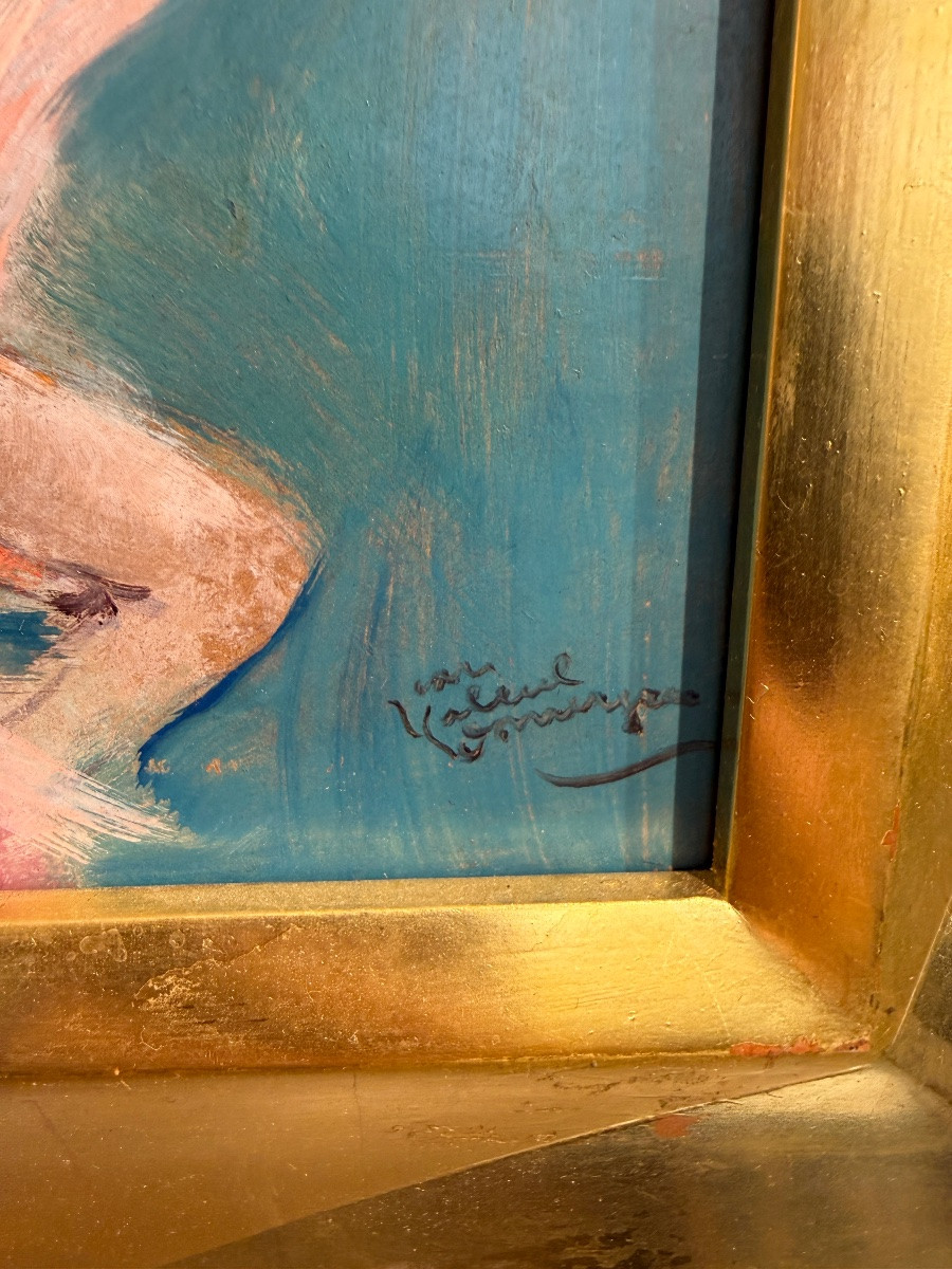 Huile sur panneau « Élégante » Jean Gabriel Domergue -photo-3