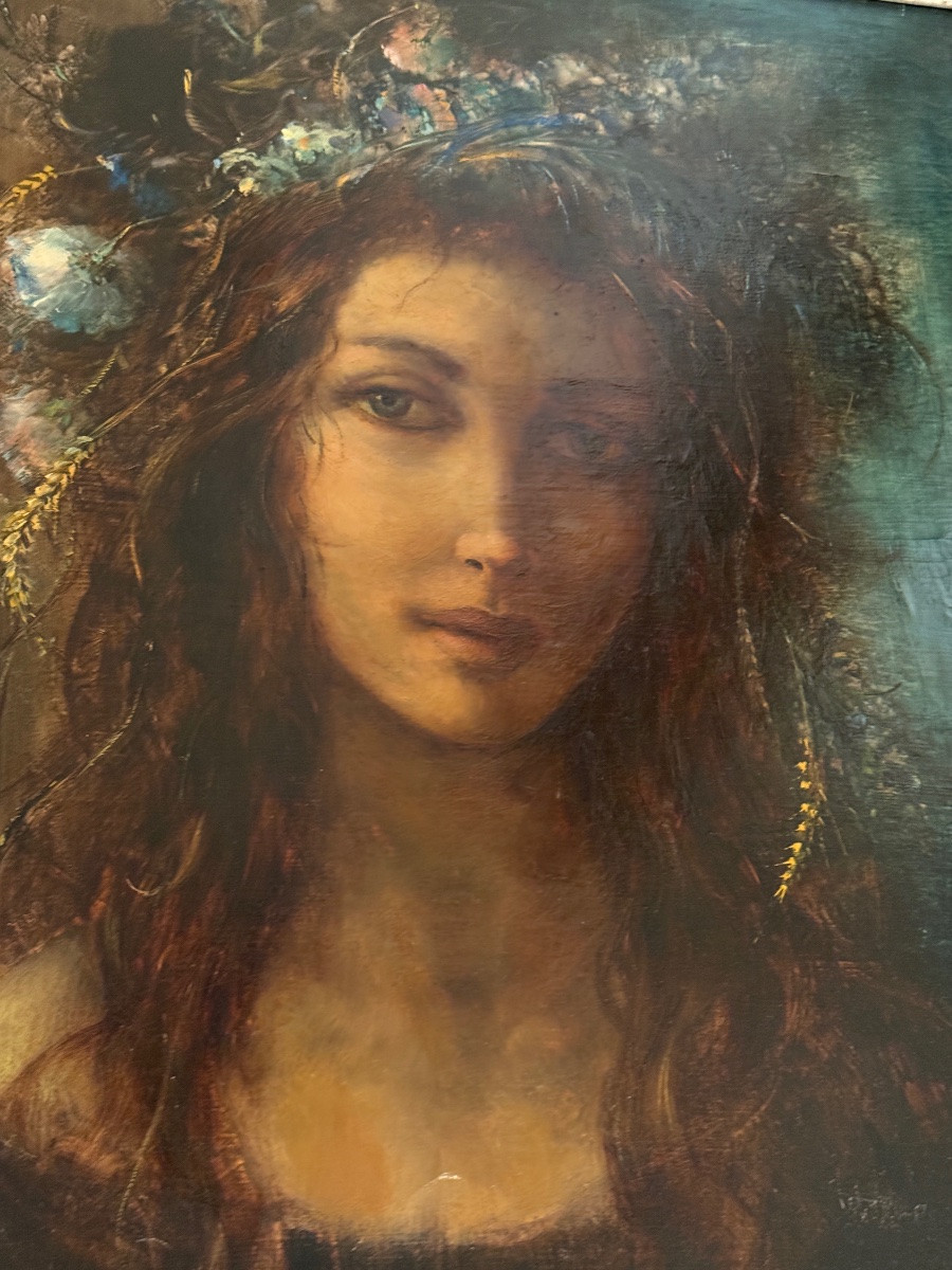 Guy Gambier (20th Century) – Female Portrait – Oil On Canvas-photo-2