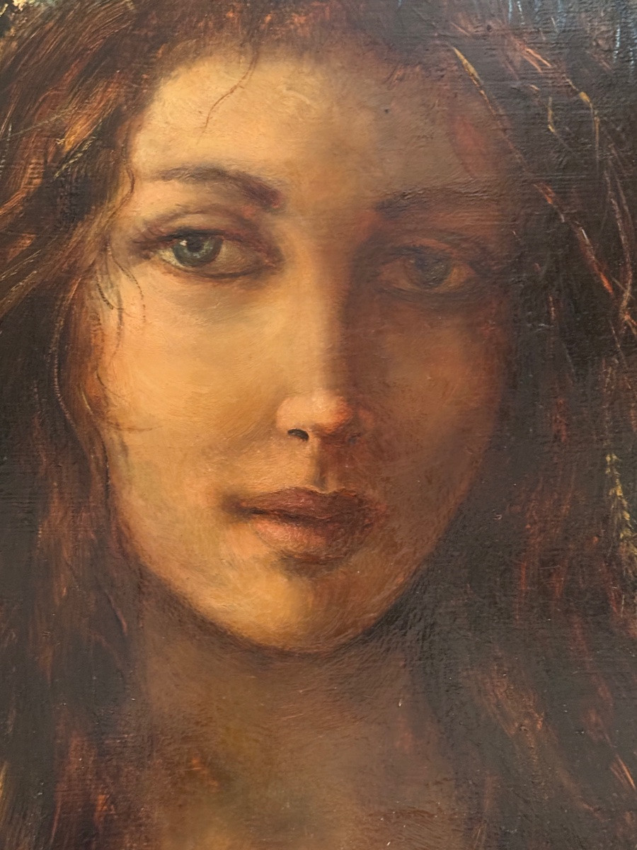 Guy Gambier (20th Century) – Female Portrait – Oil On Canvas-photo-4