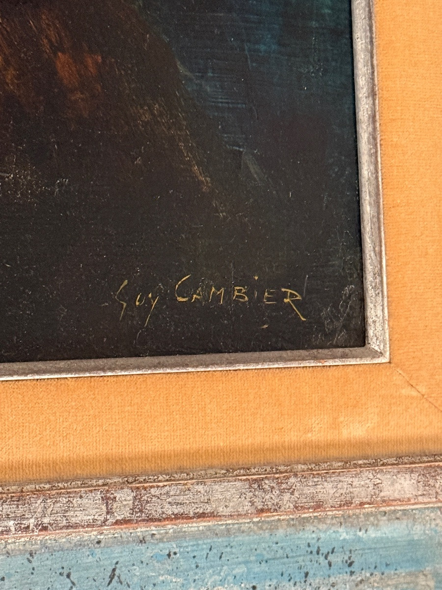 Guy Gambier (20th Century) – Female Portrait – Oil On Canvas-photo-2