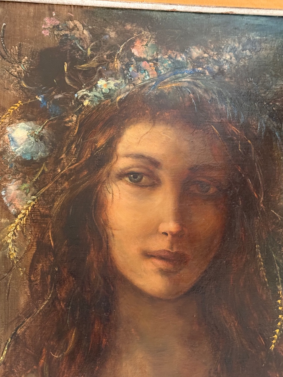 Guy Gambier (20th Century) – Female Portrait – Oil On Canvas-photo-4