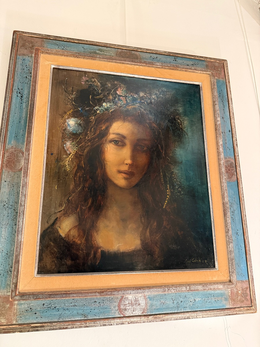 Guy Gambier (20th Century) – Female Portrait – Oil On Canvas-photo-5