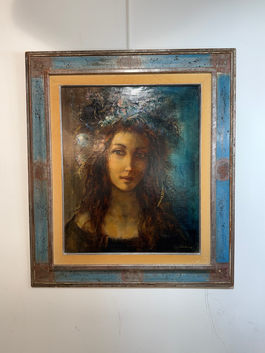 Guy Gambier (20th Century) – Female Portrait – Oil On Canvas-photo-7