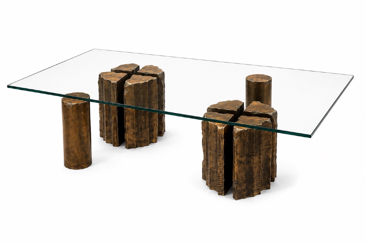 Georges Boisgontier – Sculptural Bronze And Glass Coffee Table
