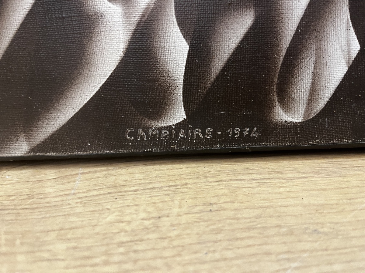 Huile sur toile abstraite originale signée Christian de Cambiaire-photo-3